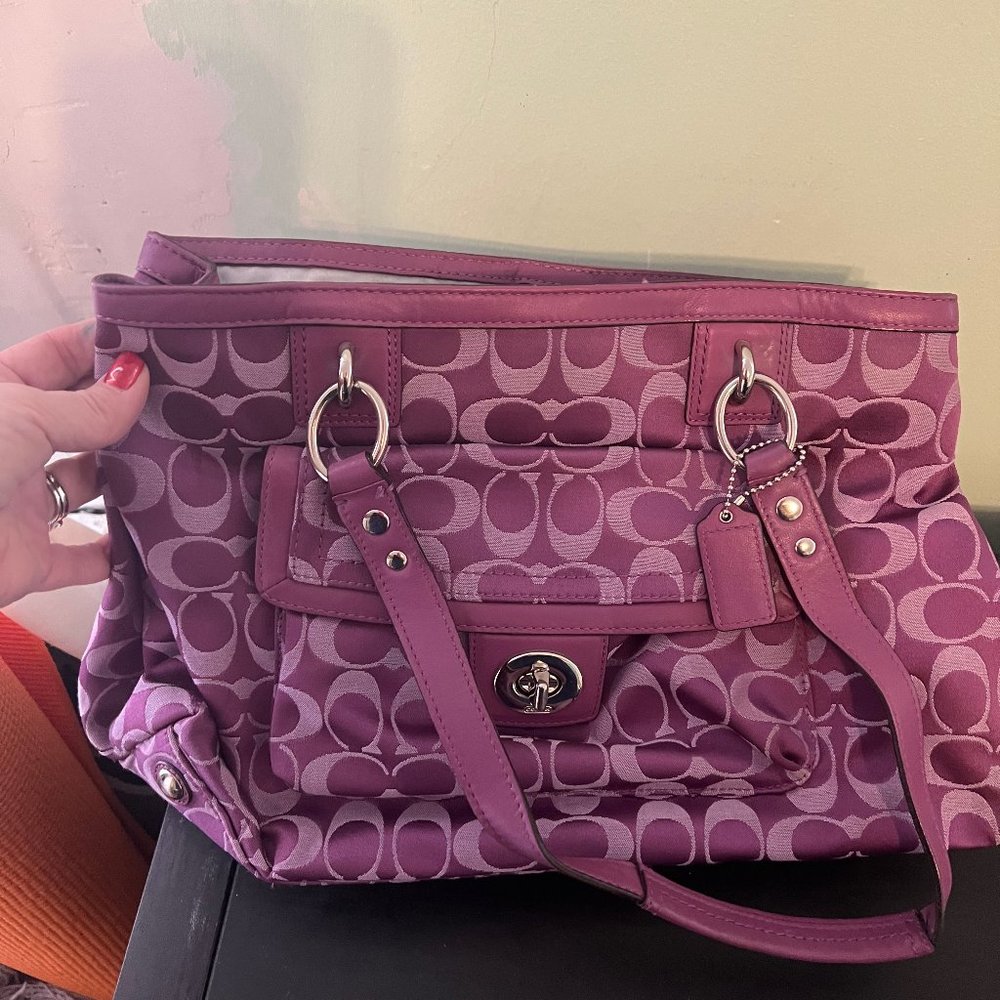 Purple sateen Penelope Coach bag